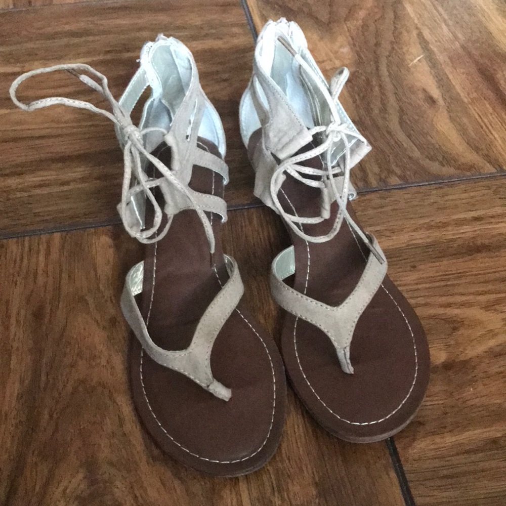 Wedge lace up sandals